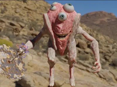 Eyemonster monster holding ball 3D model