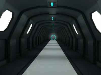 Sci Fi Tunnel Low-poly 3D model