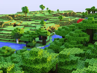 Minecraft Lakey - Forest Landscape 3D model