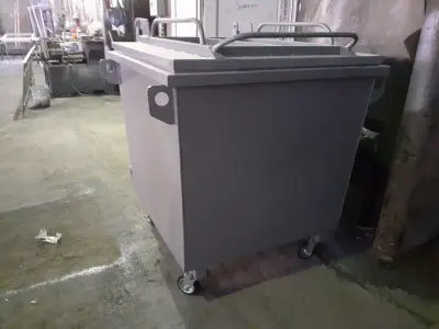 Large Wheeled Garbage Bin 1100L with Lid 3D model