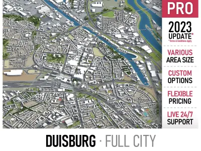 Duisburg  Low-poly 3D model