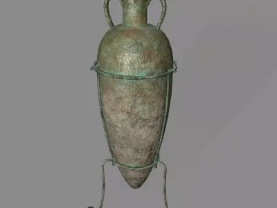 vase 4 ancient bronze Low-poly 3D model