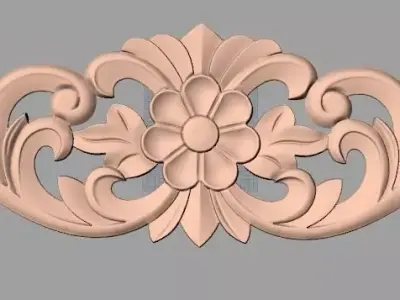 Door decorative flower 3D STL model used for CNC router E033 3D model