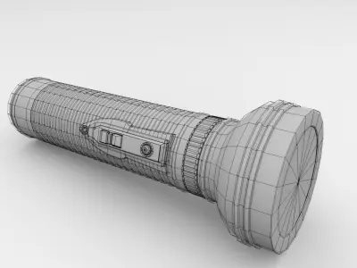 Chrome Flashlight 3D model