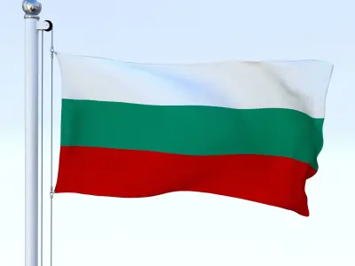 Animated Bulgaria Flag Low-poly 3D model