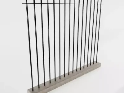 Simple Iron Fence Low-poly 3D model