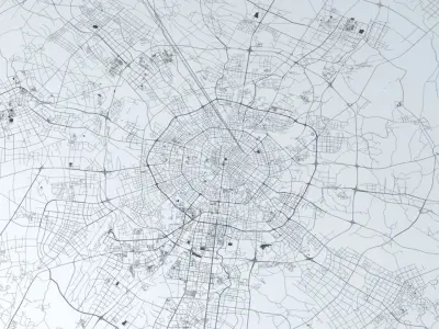 Chengdu Road Network and Streets 3D model