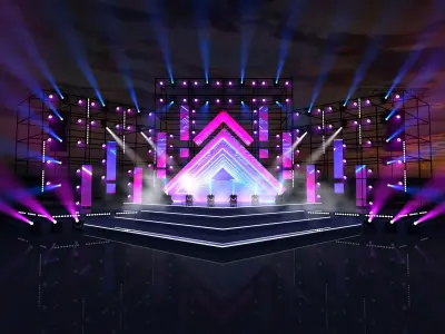 Concert Stage Arena Low-poly 3D model