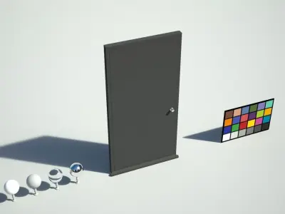 Standard door with handle Low-poly 3D model