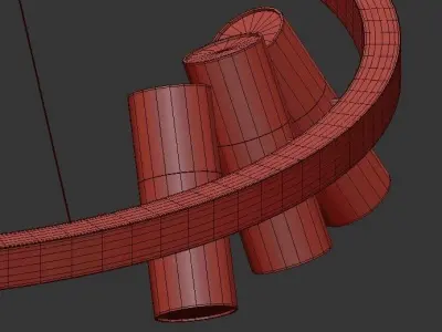 SPOOR chandelier with six lights hanging from it 3D model