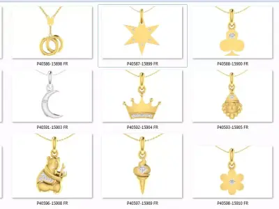 48 Light Weight charms Pendant 3dm stl render details  3D print model