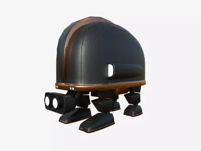 Turtleback Robot J08 Black Copper - SciFi Character Design Low-poly 3D model