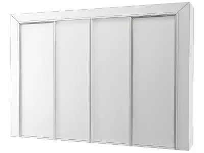 Wardrobe 3d model sliding closet door with mirrors Low-poly 3D model