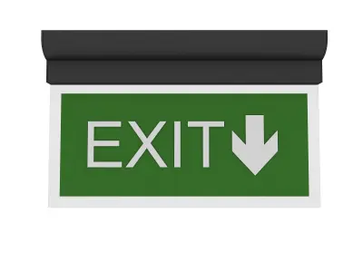 exit sign low poly model Low-poly 3D model