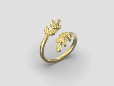 R 223 Leaf Ring 3D print model