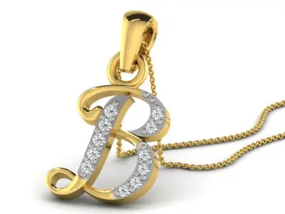 Pendants Collection letter e pendant with diamonds 3D print model