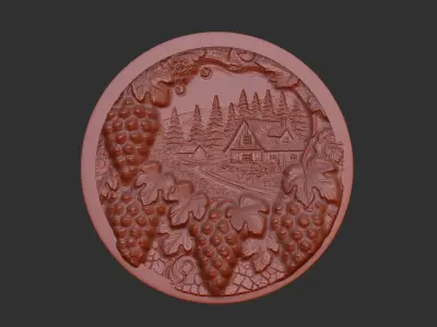 grapes wall decor  3D print model