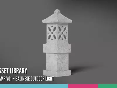 Garden Lamp V01 Balinese Outdoor Light 3D model