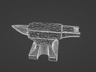 Worn Iron Anvil with Patina and Hammer Dents 3D model