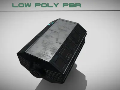 Sci-fi Turret Low-poly 3D model