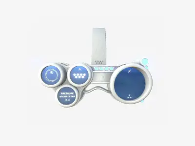 SciFi Glasses J05 White Blue - Character Design Fashion Low-poly 3D model