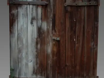 Door 7 wooden Low-poly 3D model