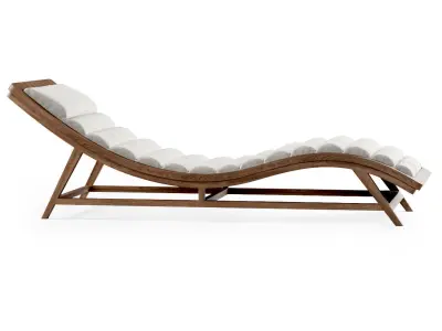 Wooden chaise lounge 3D model