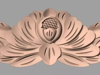 Door design 3D relief model STL format file for CNC carving E695 3D model