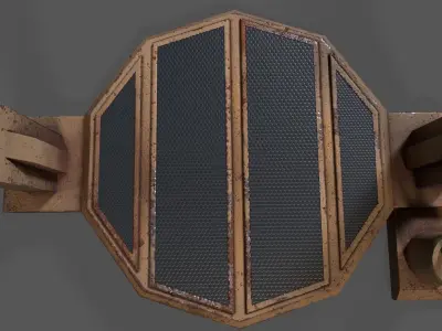 Simple jump-pad and sci-fi portal device Low-poly 3D model