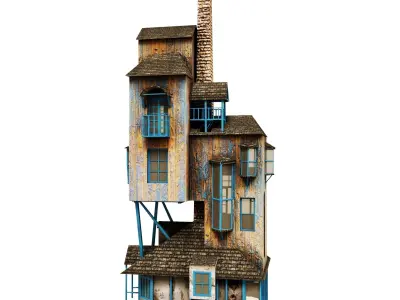 Ron Weasleys house PBR texture Low-poly 3D model