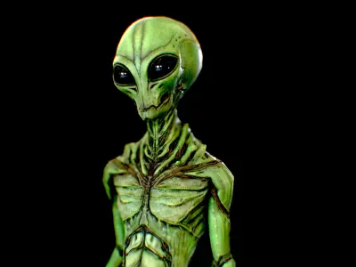 Realistic Alien 9 insectoid Low-poly 3D model