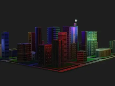 Night City Argentina Low-poly 3D model