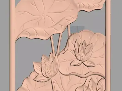 Door flower 3D relief STL Model for CNC woodworking carving E331 3D model