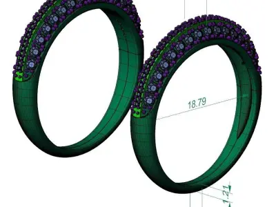 beautiful ring two options   3D print model