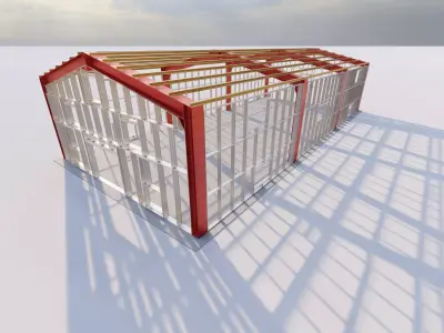 Structural engineering of Metal frame buildings 3D model