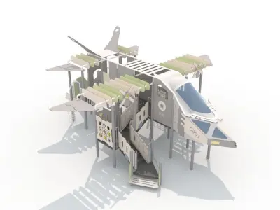 Large childrens playground  airplane 3D model 3D model