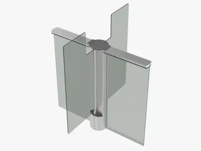 Turnstile 3 glass door 3D model