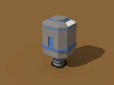 Low Poly Scifi Silo Low-poly 3D model