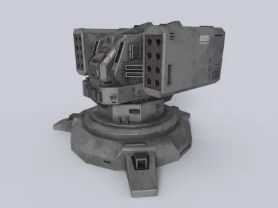 Defense turret collection 3D Model Pack