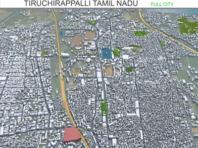Tiruchirappalli Tamil Nadu 15km AI Low-poly 3D model