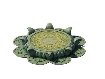 Kapu Buddha Trail Forest Big Lotus Stone Block 01 3D model