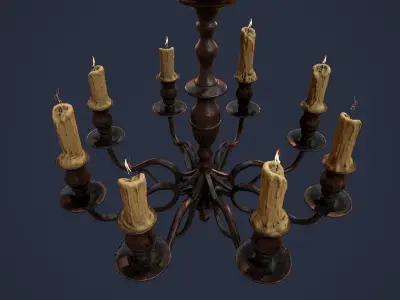 Candelabra Chandelier Low-poly 3D model