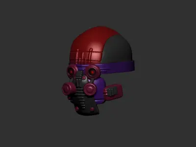 Gas mask helmet 3d model scifi Low-poly  3D model 3