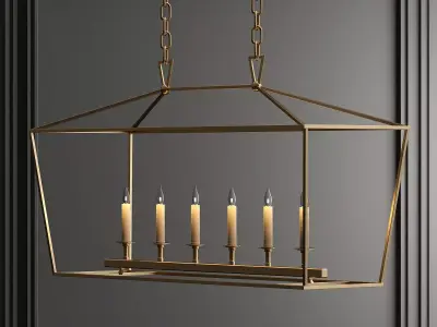 Linear Pendant Bronze RH chandelier 3D model purchase