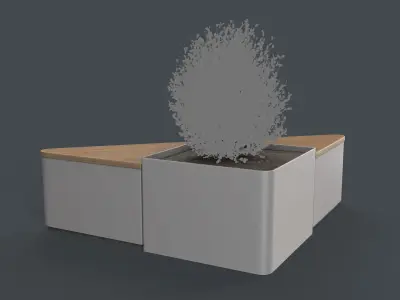 Modern Outdoor Bench 117 PBR Game Ready Low-poly 3D model
