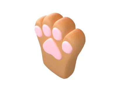 Cat Paw Glove v1 003 Low-poly 3D model