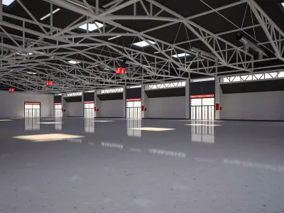 Exhibition Hall interior and exterior 25 3D model