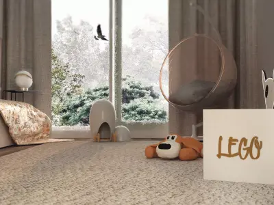 Girls Bedroom Design 3D model