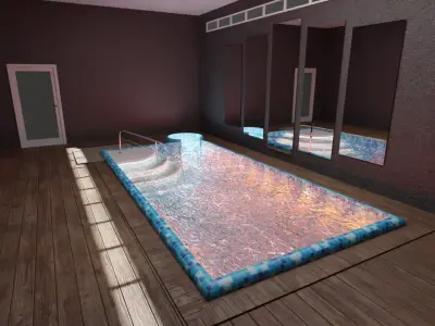 Pool with hot tub 3D model