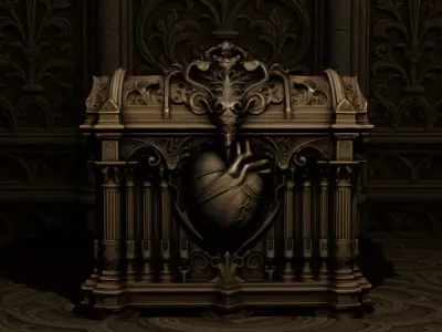 Gothic Heart Chest 3D model
